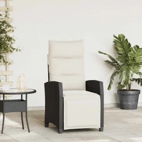 Silla de jardín reclinable con mesa auxiliar ratán negro by , Garden chairs - Ref: Foro24-4108275, Price: 161,47 €, Discount: %