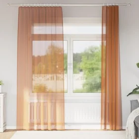 Cortinas de gasa con trabillas 2 uds terracota 140x245 cm by , Curtains and curtains - Ref: Foro24-4102324, Price: 14,92 €, D...