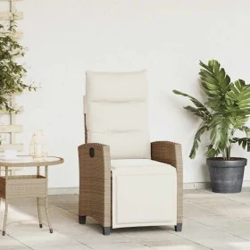 Silla de jardín reclinable con mesa auxiliar ratán beige von , Gartenstühle - Ref: Foro24-4108277, Preis: 179,33 €, Rabatt: %