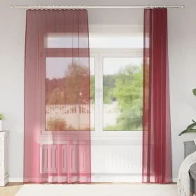 Cortinas de gasa con trabillas 2 uds rojo vino 140x245 cm by , Curtains and curtains - Ref: Foro24-4102339, Price: 14,92 €, D...