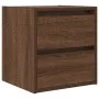Mesillas de noche de pared 2 uds roble marrón 38x34x40 cm by , Nightstands - Ref: Foro24-861260, Price: 92,41 €, Discount: %