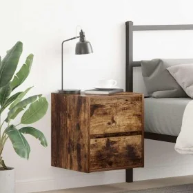 Mesilla de noche de pared roble ahumado 38x34x40 cm by , Nightstands - Ref: Foro24-861255, Price: 46,81 €, Discount: %