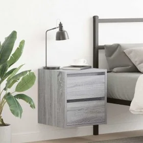 Mesilla de noche de pared gris Sonoma 38x34x40 cm by , Nightstands - Ref: Foro24-861257, Price: 48,10 €, Discount: %