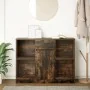Aparador con cajón roble ahumado 101x35x76 cm madera ingeniería by , Sideboards - Ref: Foro24-861566, Price: 89,41 €, Discoun...