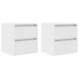 Mesillas de noche de pared 2 uds blanco 38x34x40 cm by , Nightstands - Ref: Foro24-861248, Price: 85,39 €, Discount: %