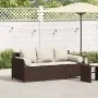 Sofá de jardín con cojines 3 plazas ratán sintético marrón by , Outdoor sofas - Ref: Foro24-4104173, Price: 238,98 €, Discoun...