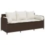 Sofá de jardín con cojines 3 plazas ratán sintético marrón by , Outdoor sofas - Ref: Foro24-4104173, Price: 238,98 €, Discoun...