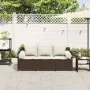 Sofá de jardín con cojines 3 plazas ratán sintético marrón by , Outdoor sofas - Ref: Foro24-4104173, Price: 238,98 €, Discoun...