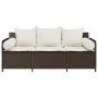 Sofá de jardín con cojines 3 plazas ratán sintético marrón by , Outdoor sofas - Ref: Foro24-4104173, Price: 238,98 €, Discoun...