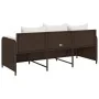 Sofá de jardín con cojines 3 plazas ratán sintético marrón by , Outdoor sofas - Ref: Foro24-4104173, Price: 238,98 €, Discoun...