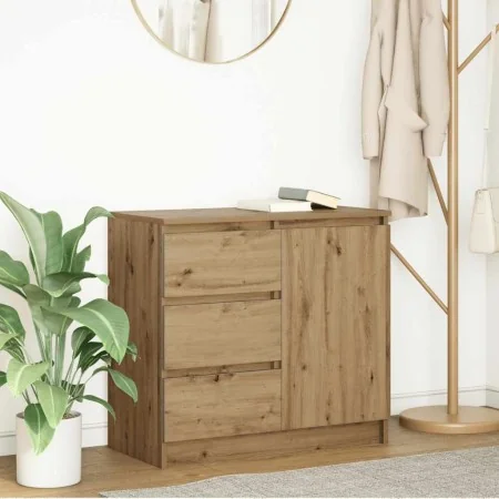 Aparador con cajón roble artesanal 71x35x65cm madera ingeniería by , Sideboards - Ref: Foro24-861579, Price: 81,53 €, Discoun...