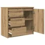 Aparador con cajón roble artesanal 71x35x65cm madera ingeniería by , Sideboards - Ref: Foro24-861579, Price: 81,53 €, Discoun...