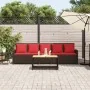 Sofá de jardín con cojines 5 plazas ratán sintético marrón by , Garden sets - Ref: Foro24-4104119, Price: 336,91 €, Discount: %