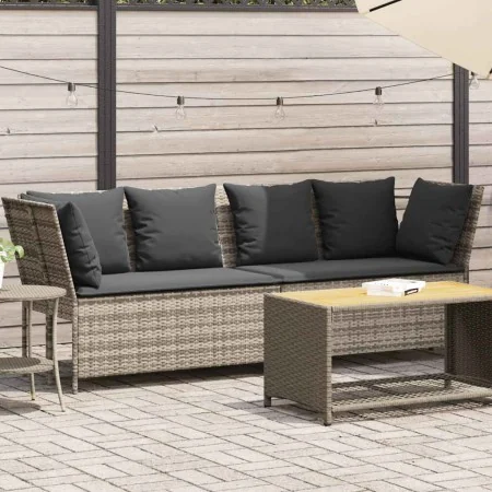 Sofá de jardín con cojines ratán sintético gris claro von , Outdoor-Sofas - Ref: Foro24-4104127, Preis: 312,91 €, Rabatt: %