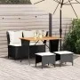 Juego comedor jardín 4 piezas con cojines ratán sintético negro de , Conjuntos de jardín - Ref: Foro24-4104131, Precio: 328,3...