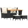 Juego comedor jardín 4 piezas con cojines ratán sintético negro de , Conjuntos de jardín - Ref: Foro24-4104131, Precio: 328,3...