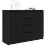 Aparador con cajones roble negro 100,5x35x76 cm de , Aparadores - Ref: Foro24-3328445, Precio: 142,90 €, Descuento: %