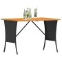 Mesa de jardín superficie de madera ratán PE negro 105x75x72 cm de , Mesas de jardín - Ref: Foro24-4104138, Precio: 125,22 €,...
