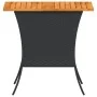 Mesa de jardín superficie de madera ratán PE negro 105x75x72 cm de , Mesas de jardín - Ref: Foro24-4104138, Precio: 125,22 €,...
