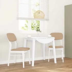 Sillas de comedor con cojines 2uds madera maciza blanco caucho de , Sillas de comedor - Ref: Foro24-4102527, Precio: 154,29 €...