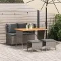 Juego de comedor de jardín 4 piezas con cojines ratán PE gris von , Gartensets - Ref: Foro24-4104133, Preis: 339,41 €, Rabatt: %