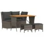 Juego de comedor de jardín 4 piezas con cojines ratán PE gris von , Gartensets - Ref: Foro24-4104133, Preis: 339,41 €, Rabatt: %
