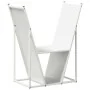 Leñero blanco 69,5x35x81 cm Acero laminado en frío by , Firewood bags and holders - Ref: Foro24-864178, Price: 68,20 €, Disco...