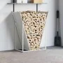 Leñero blanco 69,5x35x81 cm Acero laminado en frío by , Firewood bags and holders - Ref: Foro24-864178, Price: 68,20 €, Disco...
