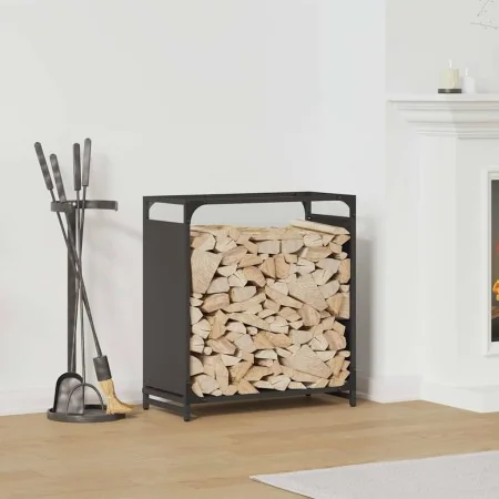 Leñero negro 60x28x65 cm Acero laminado en frío by , Firewood bags and holders - Ref: Foro24-864199, Price: 53,08 €, Discount: %