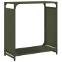 Leñero verde oliva 60x28x65 cm Acero laminado en frío by , Firewood bags and holders - Ref: Foro24-864202, Price: 54,34 €, Di...