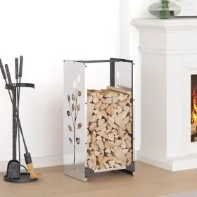 Leñero 40x30x80 cm acero inoxidable by , Firewood bags and holders - Ref: Foro24-864223, Price: 67,06 €, Discount: %