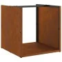 Leñero 40x40x40 cm Acero oxidado by , Firewood bags and holders - Ref: Foro24-864242, Price: 45,53 €, Discount: %