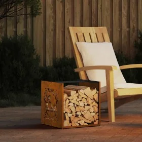 Leñero 40x40x40 cm acero corten von , Brennholztaschen und -halter - Ref: Foro24-864254, Preis: 42,51 €, Rabatt: %