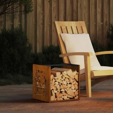 Leñero 40x40x40 cm acero corten by , Firewood bags and holders - Ref: Foro24-864254, Price: 42,51 €, Discount: %