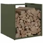 Leñero verde oliva 40x40x40 cm Acero laminado en frío by , Firewood bags and holders - Ref: Foro24-864240, Price: 48,17 €, Di...