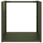 Leñero verde oliva 40x40x40 cm Acero laminado en frío by , Firewood bags and holders - Ref: Foro24-864240, Price: 48,17 €, Di...