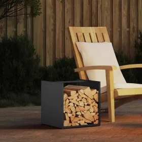 Leñero negro 40x40x40 cm Acero laminado en frío by , Firewood bags and holders - Ref: Foro24-864237, Price: 46,95 €, Discount: %