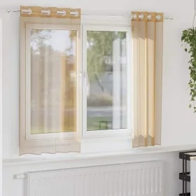 Cortinas de gasa con ojales 2 uds arena by , Curtains and curtains - Ref: Foro24-4102119, Price: 13,23 €, Discount: %