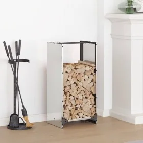 Leñero 40x30x80 cm acero inoxidable by , Firewood bags and holders - Ref: Foro24-864235, Price: 67,94 €, Discount: %