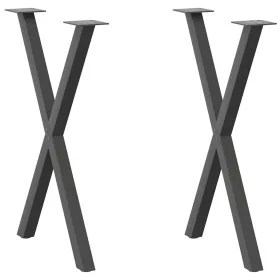Patas para mesa comedor forma X 2uds antracita 57x(72-73) cm by , Table legs - Ref: Foro24-4012914, Price: 66,40 €, Discount: %