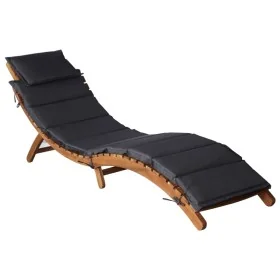 Tumbona con cojines gris oscuro de madera maciza de acacia by , Loungers - Ref: Foro24-363283, Price: 167,59 €, Discount: %