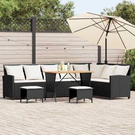 Set de sofás de jardín en forma de L con cojines 4 pzas negro von , Gartensets - Ref: Foro24-3365324, Preis: 651,39 €, Rabatt: %