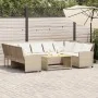 Sofá de jardín con cojines ratán sintético beige de , Conjuntos de jardín - Ref: Foro24-3365332, Precio: 645,79 €, Descuento: %