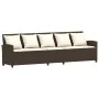 Sofá de jardín con cojines ratán sintético marrón de , Conjuntos de jardín - Ref: Foro24-3365330, Precio: 644,91 €, Descuento: %