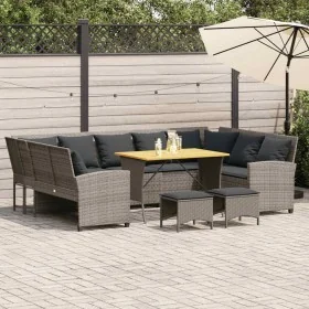 Set de sofás de jardín 4 pzas y cojines ratán sintético gris by , Garden sets - Ref: Foro24-3365339, Price: 832,83 €, Discoun...