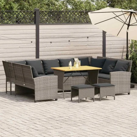 Set de sofás de jardín 4 pzas y cojines ratán sintético gris von , Gartensets - Ref: Foro24-3365339, Preis: 832,83 €, Rabatt: %