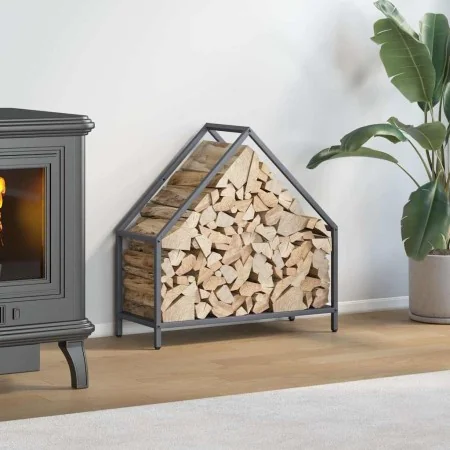 Leñero antracita 60x25x60 cm Acero laminado en frío by , Firewood bags and holders - Ref: Foro24-864305, Price: 36,61 €, Disc...