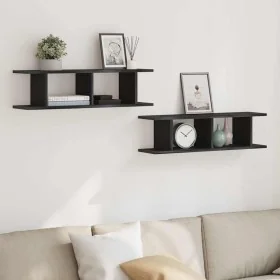 Estantes de pared 2uds roble negro 75x18x20cm madera ingeniería by , Shelves and shelves - Ref: Foro24-862060, Price: 39,31 €...