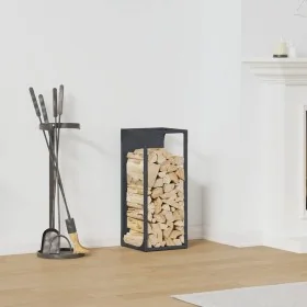 Leñero antracita 25x25x60 cm Acero laminado en frío by , Firewood bags and holders - Ref: Foro24-864261, Price: 37,38 €, Disc...