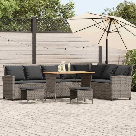 Juego de sofás de jardín en forma de L con cojines 4 pzas gris by , Garden sets - Ref: Foro24-3365326, Price: 672,94 €, Disco...